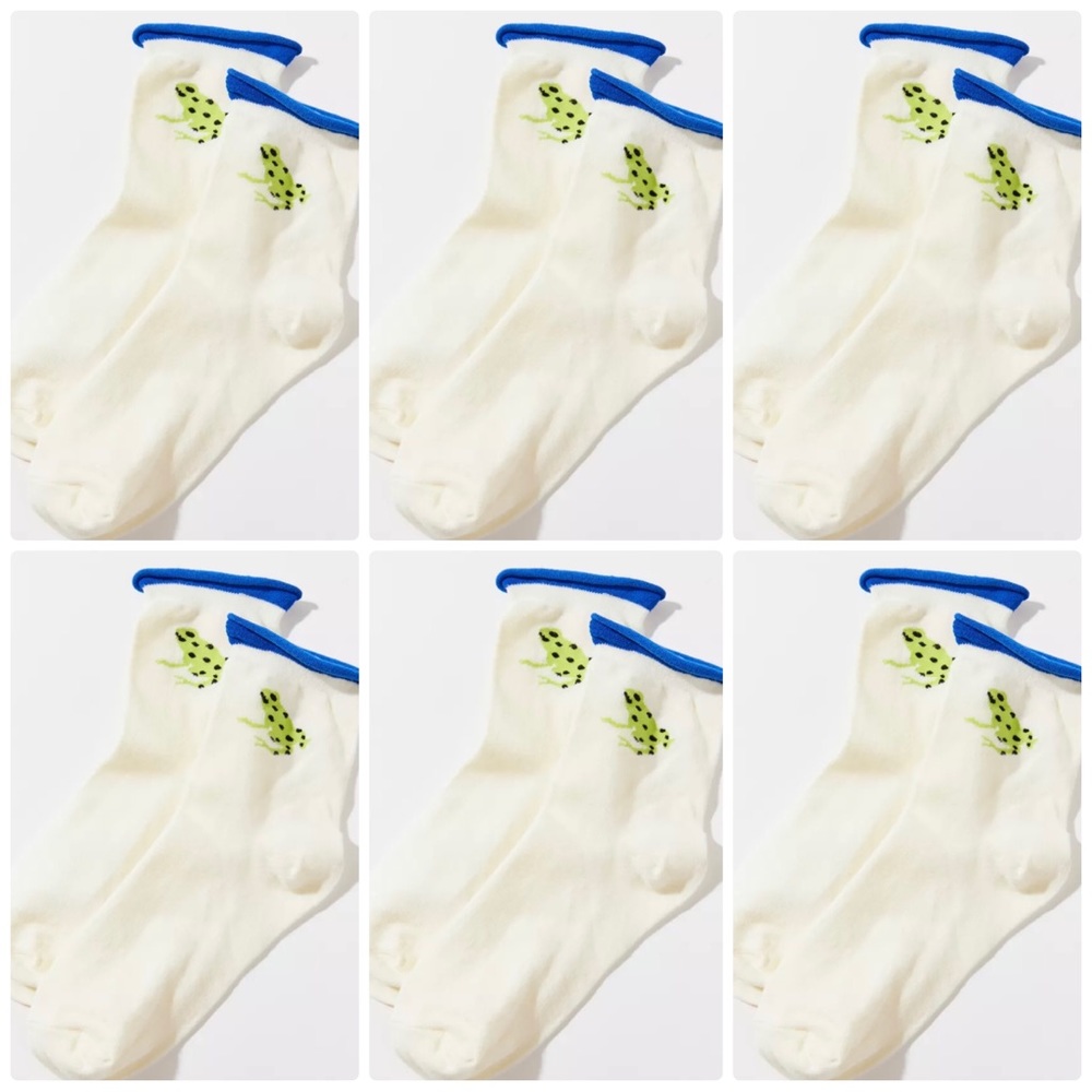 *FLASH SALE* 6 NWT Pairs Urban Outfitters Frogs Roll Up Socks Set